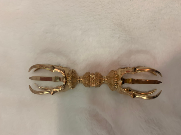 チベット仏教法器 真言宗 五鈷杵 金剛杵 密教法具 真鍮製 vajra 13cm