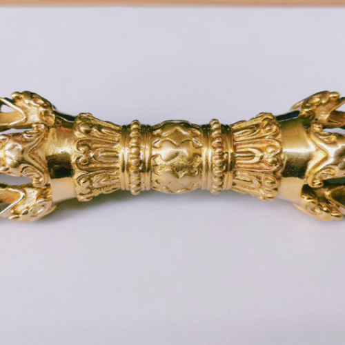 チベット密教法器 五鈷杵 金剛杵 仏教法具 真鍮製 vajra 18.5cm その他 