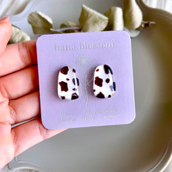 glass trapezoid animal cow Earrings 6枚目の画像