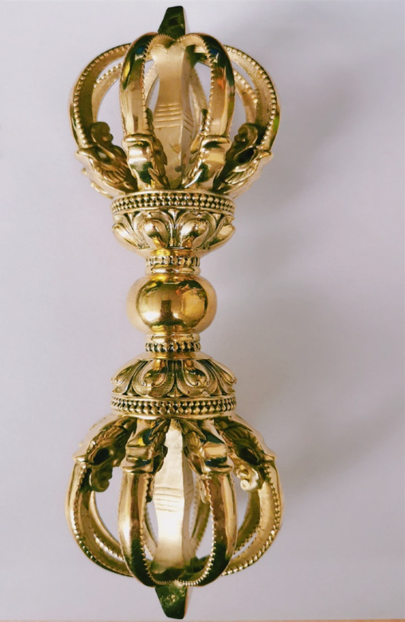 チベット密教法器 弘法大師 三鈷杵 愛心杵 金剛杵 真鍮製 vajra 23cm チベット密教法器 九鈷金鋼杵 九鈷杵 vajra 真鍮製