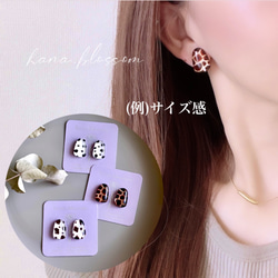 glass trapezoid animal dalmatian Earrings 7枚目の画像