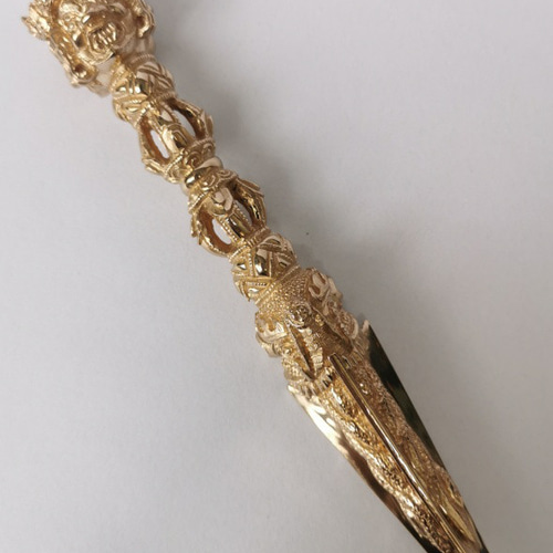 チベット密教法器 馬頭明王金剛撅 vajra 杵 真鍮制 20cm