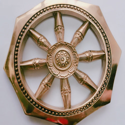 【修縁堂】仏教法器 法輪 輪宝 密教法具 チベット 真鍮製 11cm c8fac01e2c918117f090e950ac9f5f