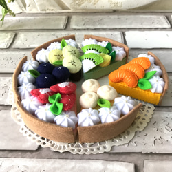受注制作◎フェルトおままごと◎フルーツタルトケーキセット