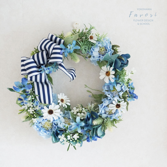 ブルーリース　サマーリース　デージー　ブルースター　スカビオサ　アーティフィシャルフラワー　 5枚目の画像