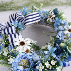 ブルーリース　サマーリース　デージー　ブルースター　スカビオサ　アーティフィシャルフラワー　 4枚目の画像