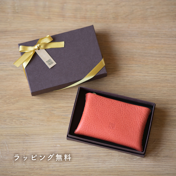 ジグザグ手縫いのミニ財布 (オールドピンク)◆イニシャル刻印・ラッピング無料◆本革◆ギフト 14枚目の画像