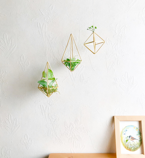 フェイクグリーン付きヒンメリ3点セット　 1枚目の画像