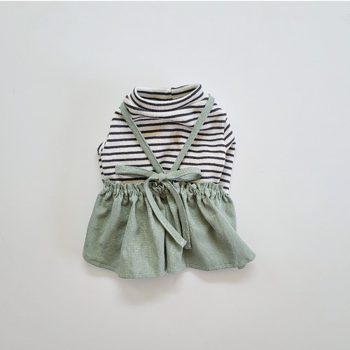 ◇犬服◇ サロペットスカート(sage green) ペット服・アクセサリー
