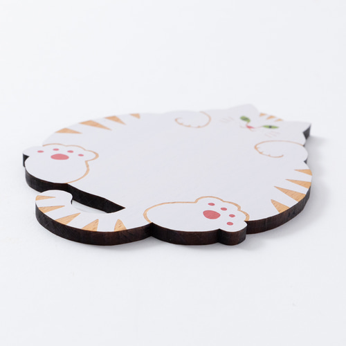 猫雑貨・ねこまみれ｜木製コースター/プレート【 腹見せ】 コースター