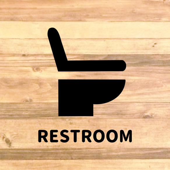 【RESTROOM・レストルーム・トイレ・TOILET】シンプルなデザインでRESTROOMサインステッカー♪ 4枚目の画像