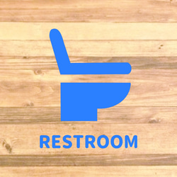 【RESTROOM・レストルーム・トイレ・TOILET】シンプルなデザインでRESTROOMサインステッカー♪ 9枚目の画像