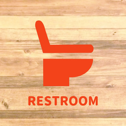 【RESTROOM・レストルーム・トイレ・TOILET】シンプルなデザインでRESTROOMサインステッカー♪ 11枚目の画像
