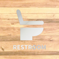 【RESTROOM・レストルーム・トイレ・TOILET】シンプルなデザインでRESTROOMサインステッカー♪ 14枚目の画像