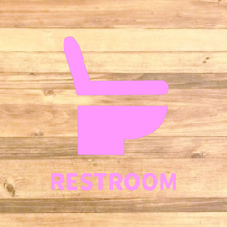 【RESTROOM・レストルーム・トイレ・TOILET】シンプルなデザインでRESTROOMサインステッカー♪ 10枚目の画像