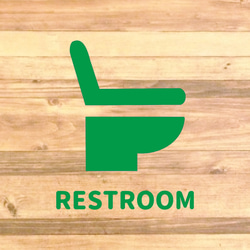 【RESTROOM・レストルーム・トイレ・TOILET】シンプルなデザインでRESTROOMサインステッカー♪ 7枚目の画像