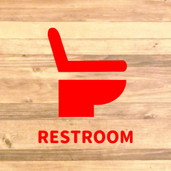 【RESTROOM・レストルーム・トイレ・TOILET】シンプルなデザインでRESTROOMサインステッカー♪ 6枚目の画像