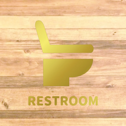 【RESTROOM・レストルーム・トイレ・TOILET】シンプルなデザインでRESTROOMサインステッカー♪ 13枚目の画像