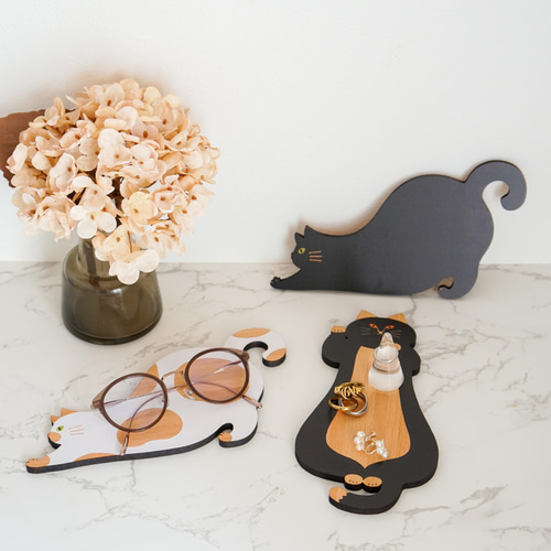 限定 ロメロブリット 猫の置物とコースターのセット 猫雑貨・ねこ