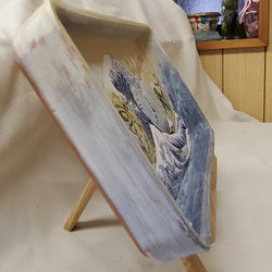 富嶽36景&風神雷神画 高級ウェルカムボード33cm イーゼル付 9枚目の画像