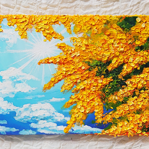 油絵 絵画 【青空に咲くミモザ】 絵画 HR 通販 14401239 油絵 絵画 【青空に咲くミモザ】 絵画 HR 通販 14401239