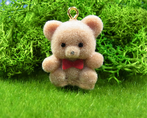 くまさんチャーム フロッキー加工 カン付き チャーム フィンヌ 通販