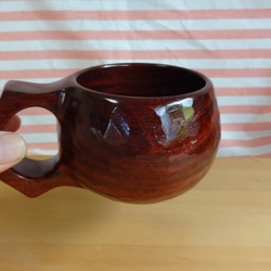 縞紫檀の一木彫りコーヒーカップ 14枚目の画像