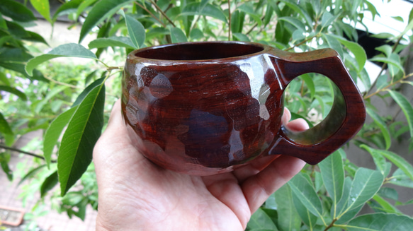縞紫檀の一木彫りコーヒーカップ 15枚目の画像