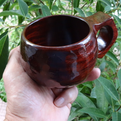 縞紫檀の一木彫りコーヒーカップ 1枚目の画像