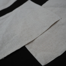 Tsugihagi 手提包 ☆ 棉麻帆布天然 x 黑色② 第7張的照片