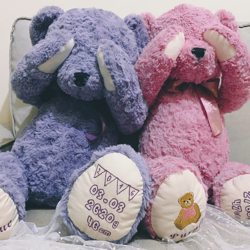 TiNa】生後1ヶ月の誕生日プレゼント テディベア マグネット式 刺繍入り