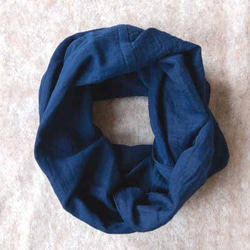 Organic Cotton＆Linen　【藍染】Wガーゼスヌード 5枚目の画像