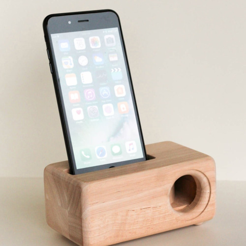 木製iPhone用スピーカーAcoustic iPhoneWoodSpeaker スマホスタンド
