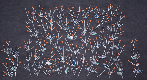 綿麻　ブックカバー　刺繍制作キット 1枚目の画像