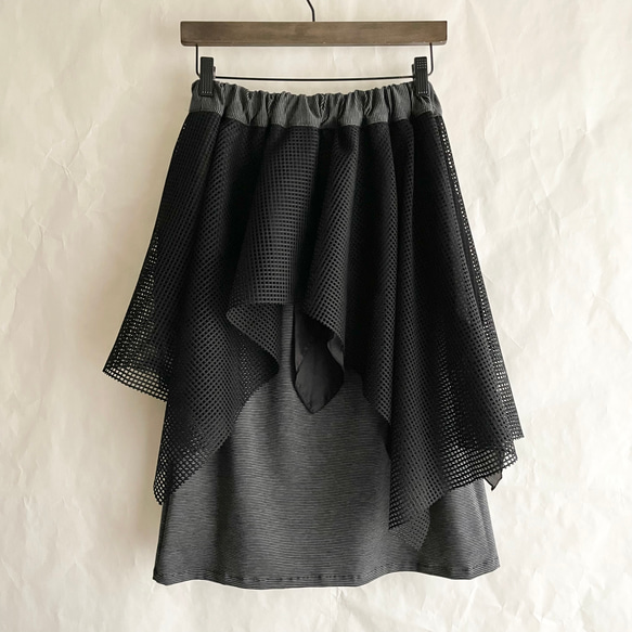 ラッピングタイトスカート　ブラック×ブラック　SK3-6 14枚目の画像