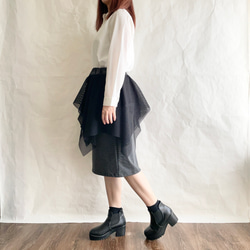 ラッピングタイトスカート　ブラック×ブラック　SK3-6 4枚目の画像