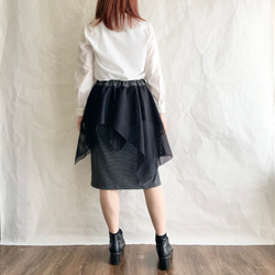 ラッピングタイトスカート　ブラック×ブラック　SK3-6 3枚目の画像
