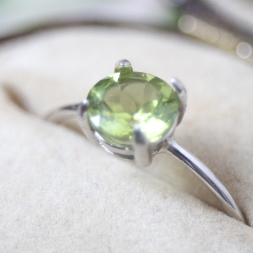 6mm大粒 ペリドット リング 天然石 シルバーリング 誕生日 クリスマス