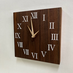 木の時計＜ウォールナット＞・掛け時計wnc-1127　木製時計 2枚目の画像