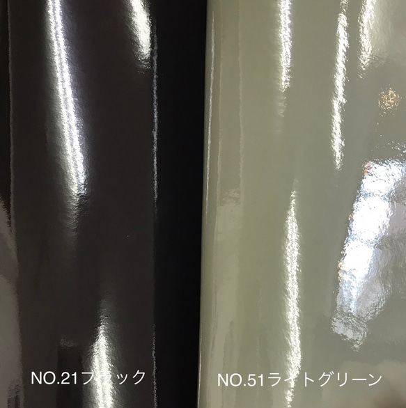 [カット販売]　人工皮革エナメル　「エルバス」　ビーガンレザー　カラー豊富♪　　合皮　日本製 5枚目の画像