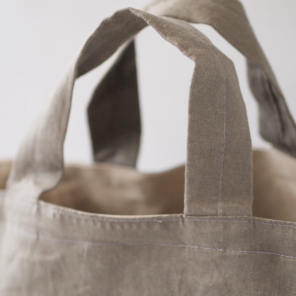 Linen vintage washed tote・ヴィンテージワッシャー加工 トート 11枚目の画像