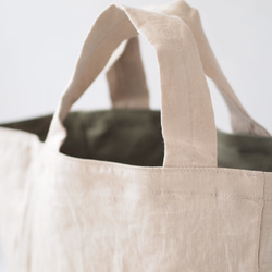 Linen vintage washed tote・ヴィンテージワッシャー加工 トート 5枚目の画像