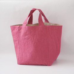 Linen vintage washed tote・ヴィンテージワッシャー加工 トート 6枚目の画像