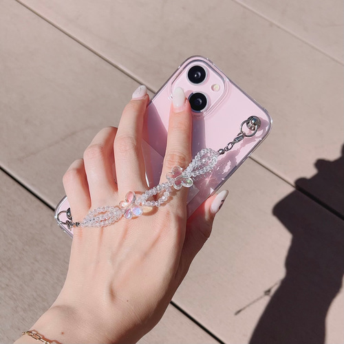 キラキラチェーン×蝶々 クリアケース お花ケース フラワーケース