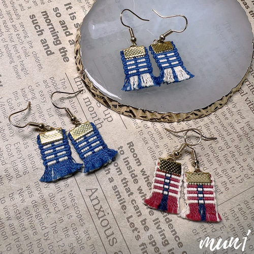 全6種〉真田紐ハギレのピアス/イヤリング(どちらか1セット) ピアス