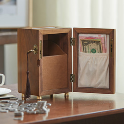 家庭用貯金箱　木工彫刻　小銭入れ　コインケース　多目的　金庫　記念日プレゼント 8枚目の画像