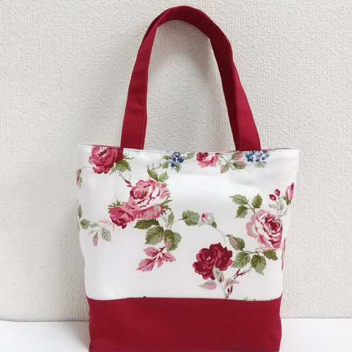 薔薇（オフホワイト）トートバッグ トートバッグ taraleshko 通販 