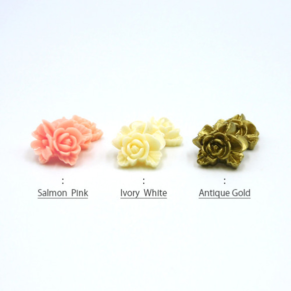 トリプルフラワー カボション 18mm 【 Salmon Pink 】4個 5枚目の画像