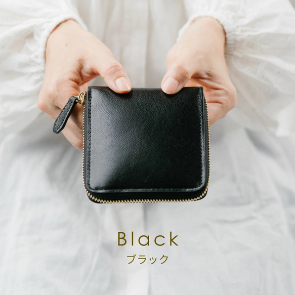 本革 二つ折り財布 ラウンドファスナー 【送料無料】（st-w1090） 2枚目の画像