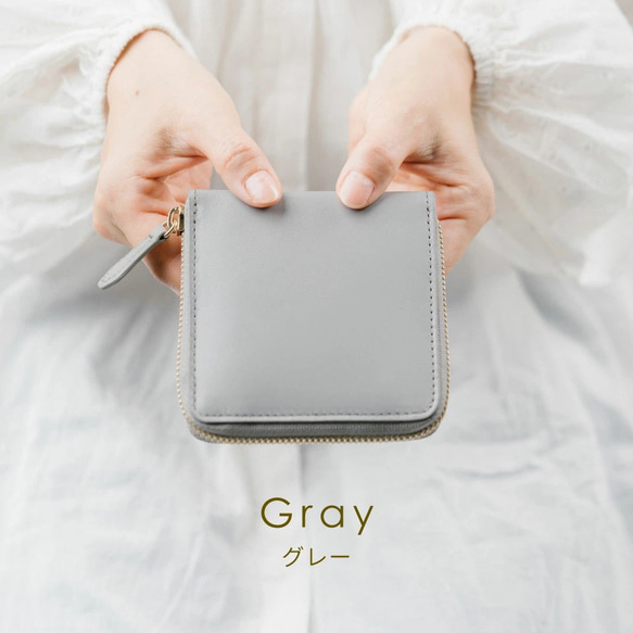 本革 二つ折り財布 ラウンドファスナー 【送料無料】（st-w1090） 4枚目の画像